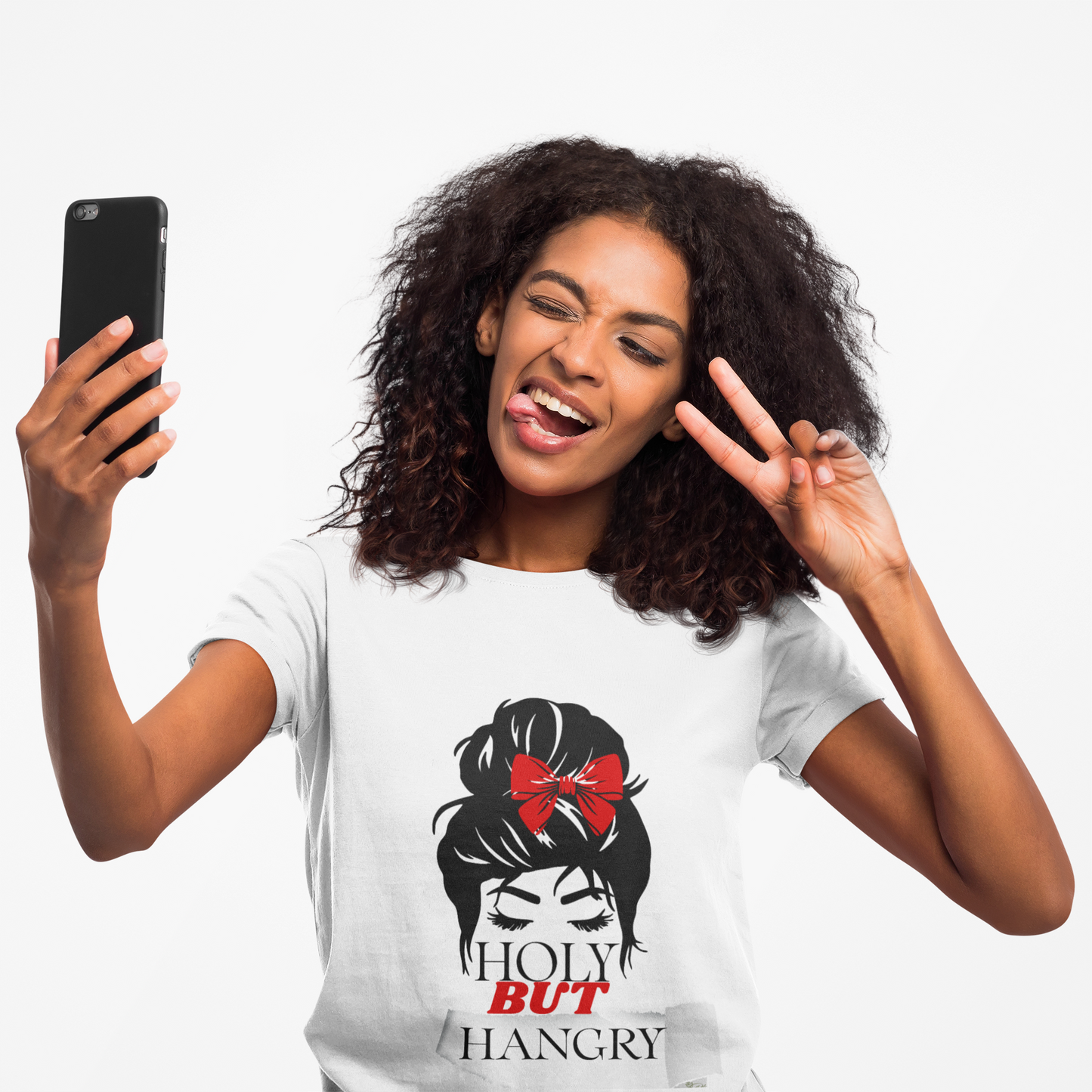 Holy but Hangry T-Shirt – Funny Faith-Based Shirt for Moms & Women of God